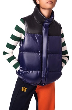 colorblock puffer vest