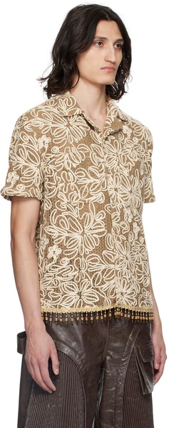 Beige Flower Shirt