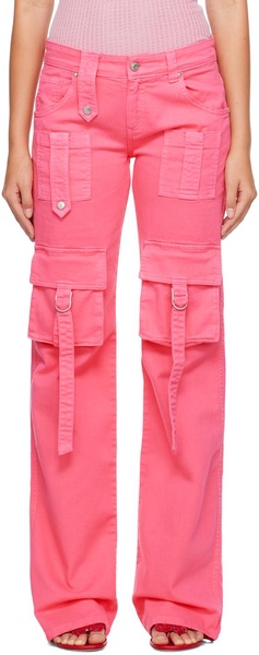 Pink Cinch Strap Cargo Pants