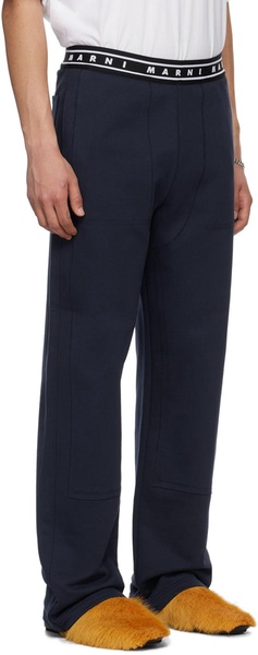 Navy Jacquard Sweatpants