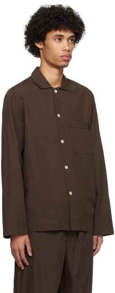 Brown Long Sleeve Pyjama Shirt