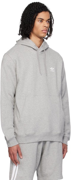 Gray Embroidered Hoodie