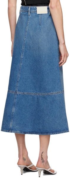 Blue Cassia Denim Midi Skirt