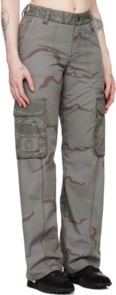 Regenerated wide-leg cargo trousers