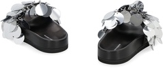 Sparkle Leather Slides With Decorative Applique