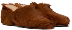 Brown Faux-Fur Mules