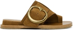 Tan Beau Buckle Sandals