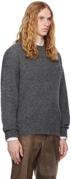 Gray Brushed Wool Cashmere Sweater