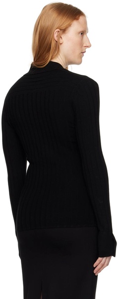 Black Spread Collar Cardigan