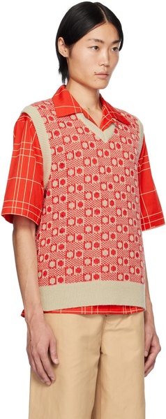 Red Jacquard Vest