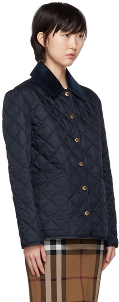 Navy Diamond Quilted Jacket