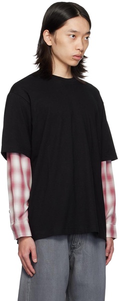 Black Layered Long Sleeve T-Shirt