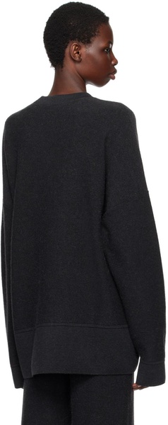 Black Oversize Crewneck Sweater