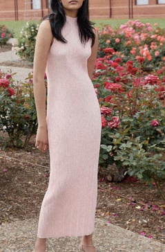 lunar tank dress in rose pink