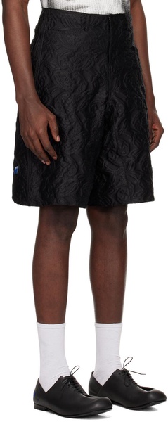 Black Paneled Shorts