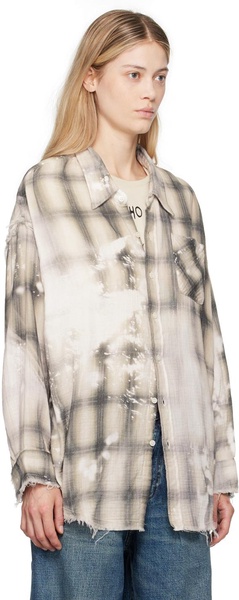 Gray Shredded Seam Shirt