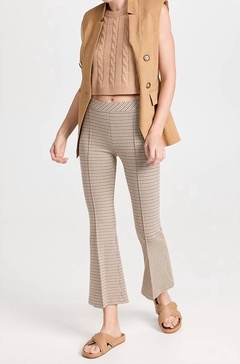 pull on cropped flare pants in multi brown