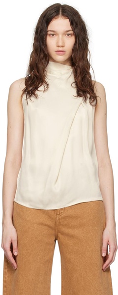 Beige Draped Blouse