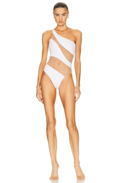 Mio Snake Mesh One-Piece Swimsuit