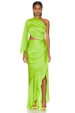 One Shoulder Draped Maxi Dress