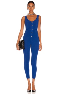 Front Button Detail Knit Jumpsuit