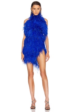 Ostrich Feather Mini Dress