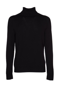 Turtleneck Rib Trim Knit Pullover