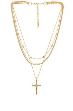 snake print cross charm necklace