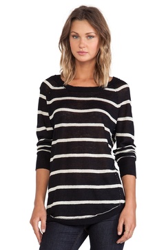 Striped Scoop Neck Shirt Tail