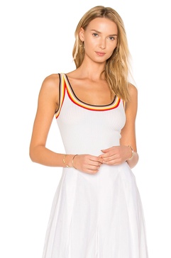 rainbow stripe trim bodysuit