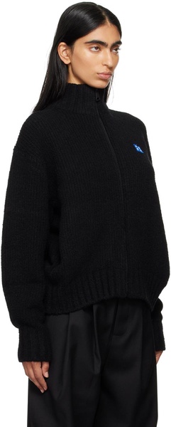 Black TRS Tag Knit Zip-Up 01 Sweater