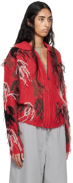 Red Rainbow Intarsia Sweater