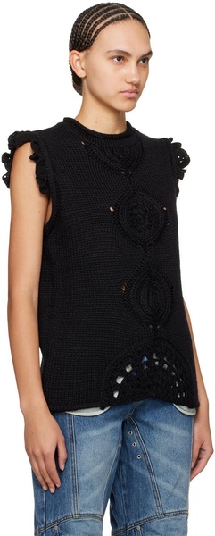 Black Marlen Flower Vest