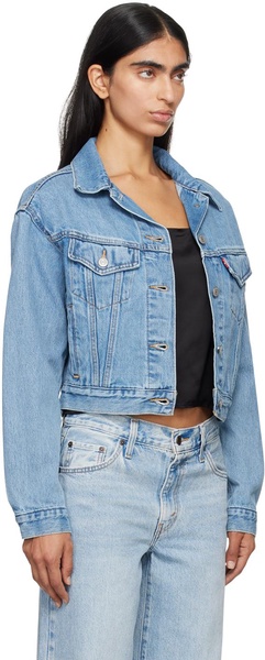 Blue Shrunken '90s Denim Trucker Jacket