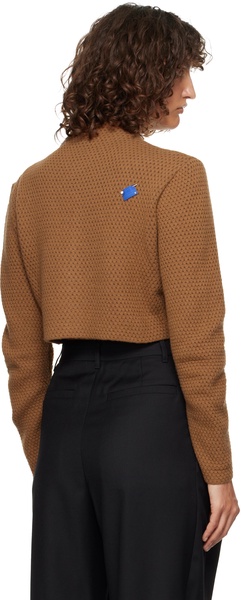 Brown Cropped Cardigan