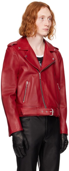 SSENSE Exclusive Red Leather Jacket