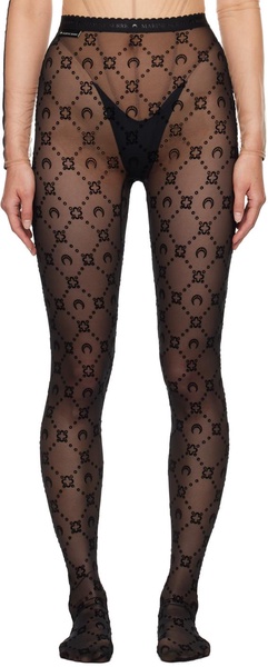 Black Moonogram Tights