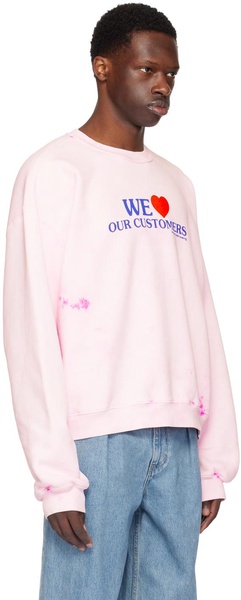 Pink 'Love Our Customers' Sweatshirt