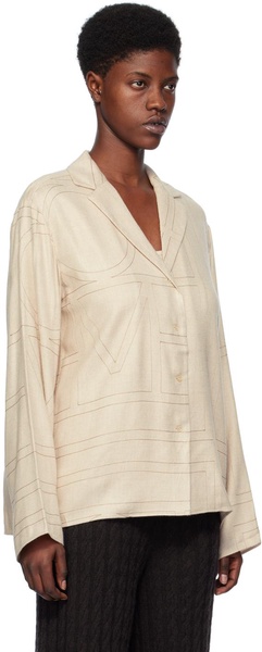 Beige Monogram Pyjama Shirt