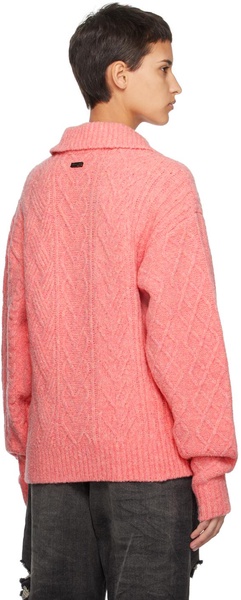 Pink Erete Long Sleeve Polo