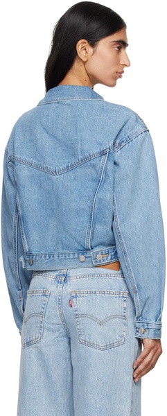 Blue Shrunken '90s Denim Trucker Jacket