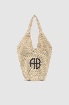 Small Leah Hobo - Natural With Black