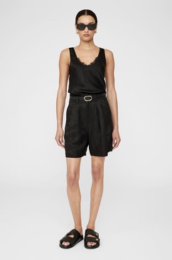 Carrie Short - Black Linen Blend