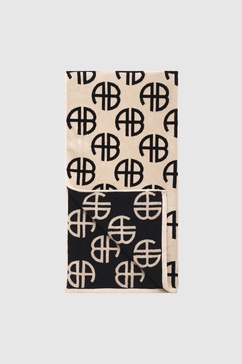 Bahia Towel - Beige Monogram Print