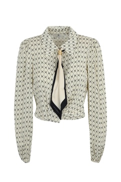 Cropped Georgette Shirt With Scarf