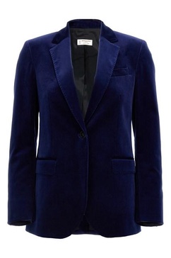 Single-breasted velvet blazer