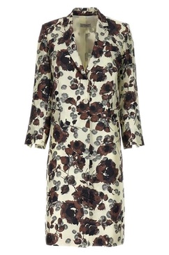 Floral print trench coat