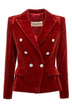 Double breast velvet blazer jacket