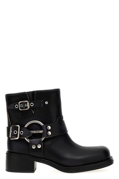 Miu Miu Women Vintage Leather Ankle Boots