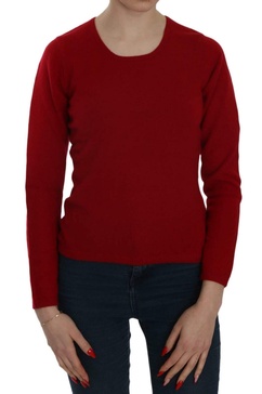 MILA SCHÖN Red Round Neck Pullover Cashmere Sweater